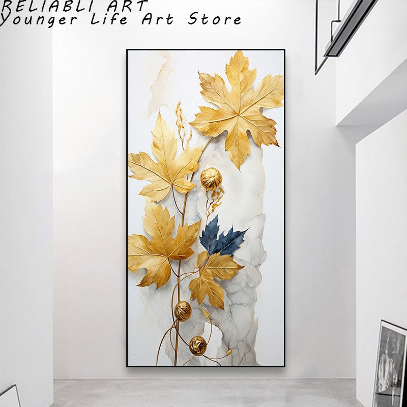 Folhas Douradas Poster e Impressões, Estilo Nórdico, Pintura em Lona