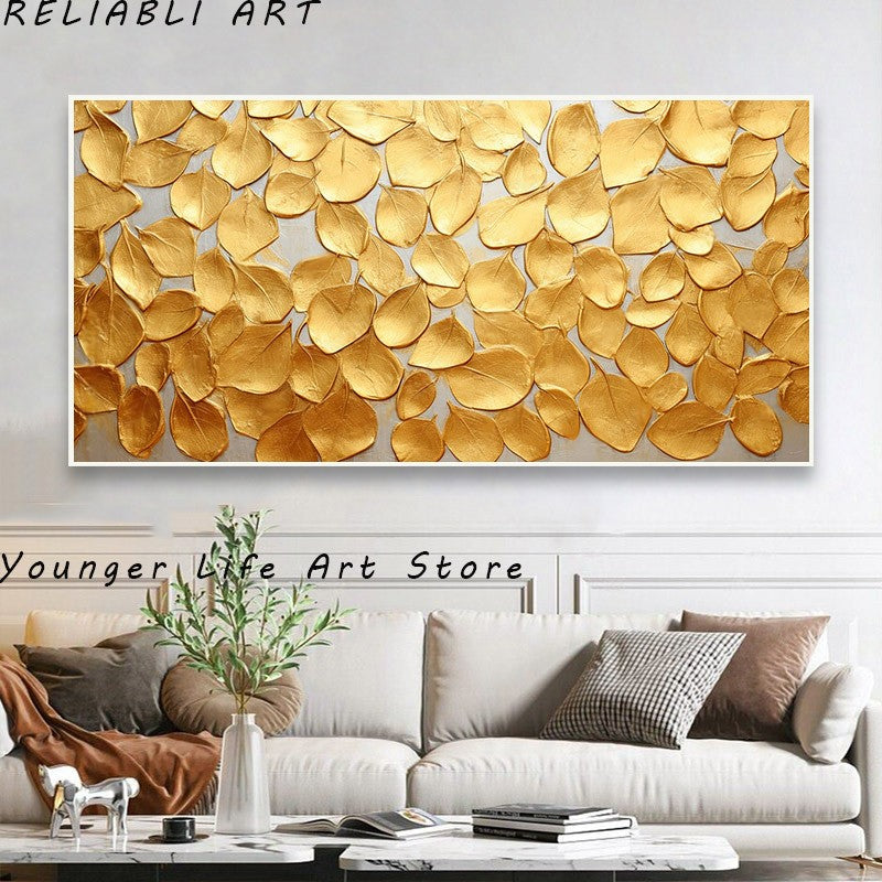 Folhas Douradas Poster e Impressões, Estilo Nórdico, Pintura em Lona
