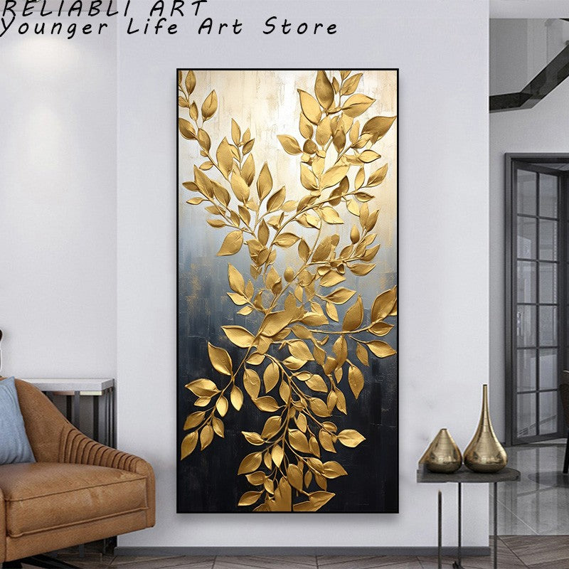 Folhas Douradas Poster e Impressões, Estilo Nórdico, Pintura em Lona
