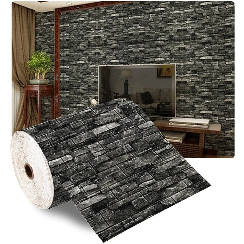 Papel de Parede 3D Adesivo Tijolinho Branco em Espuma (Rolo 70cm x 10m) - Anti-Impacto e Acústico