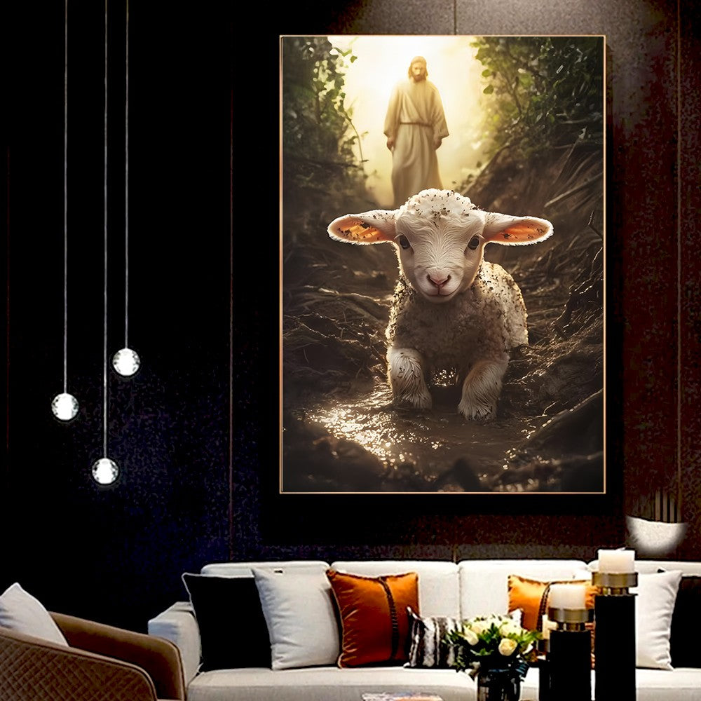 Religião cristã fé sagrado jesus andando na água arte cartaz impressão Jesus
