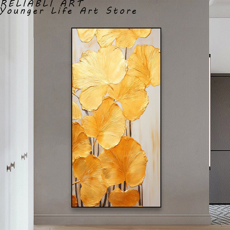 Folhas Douradas Poster e Impressões, Estilo Nórdico, Pintura em Lona