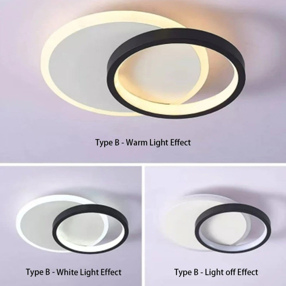 Plafon de Teto LED Moderno com 3 Temperaturas de Cor - Dimerizável para Corredor, Sala e Quarto