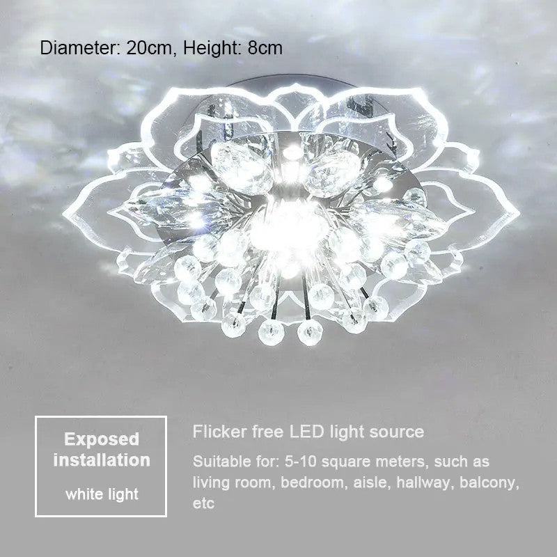 Plafon de Teto LED com Cristal Moderno TRAZOS - Mini Lustre para Sala, Quarto e Corredor