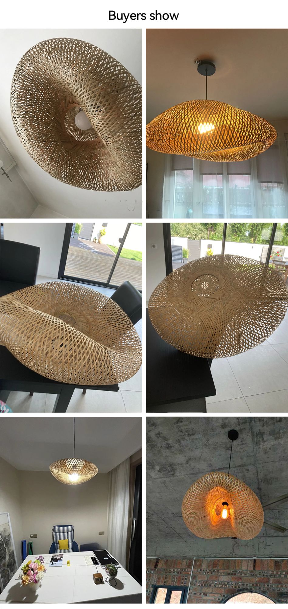 Lustre Pendente de Bambu Artesanal - Estilo Boho e Escandinavo para Sala de Jantar e Estar