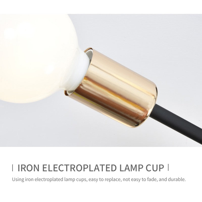 Lustre Industrial Moderno com 6 Braços - Estrutura em Ferro para Lâmpadas E27