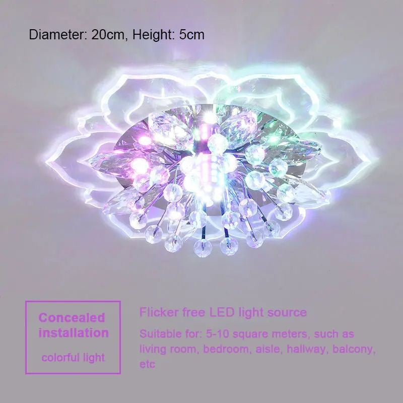 Plafon de Teto LED com Cristal Moderno TRAZOS - Mini Lustre para Sala, Quarto e Corredor
