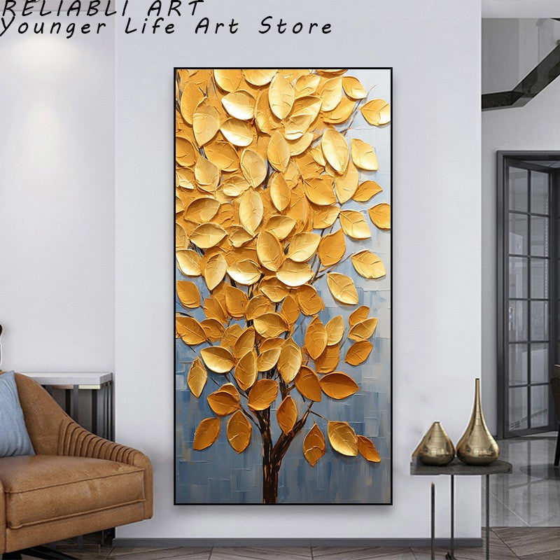 Folhas Douradas Poster e Impressões, Estilo Nórdico, Pintura em Lona