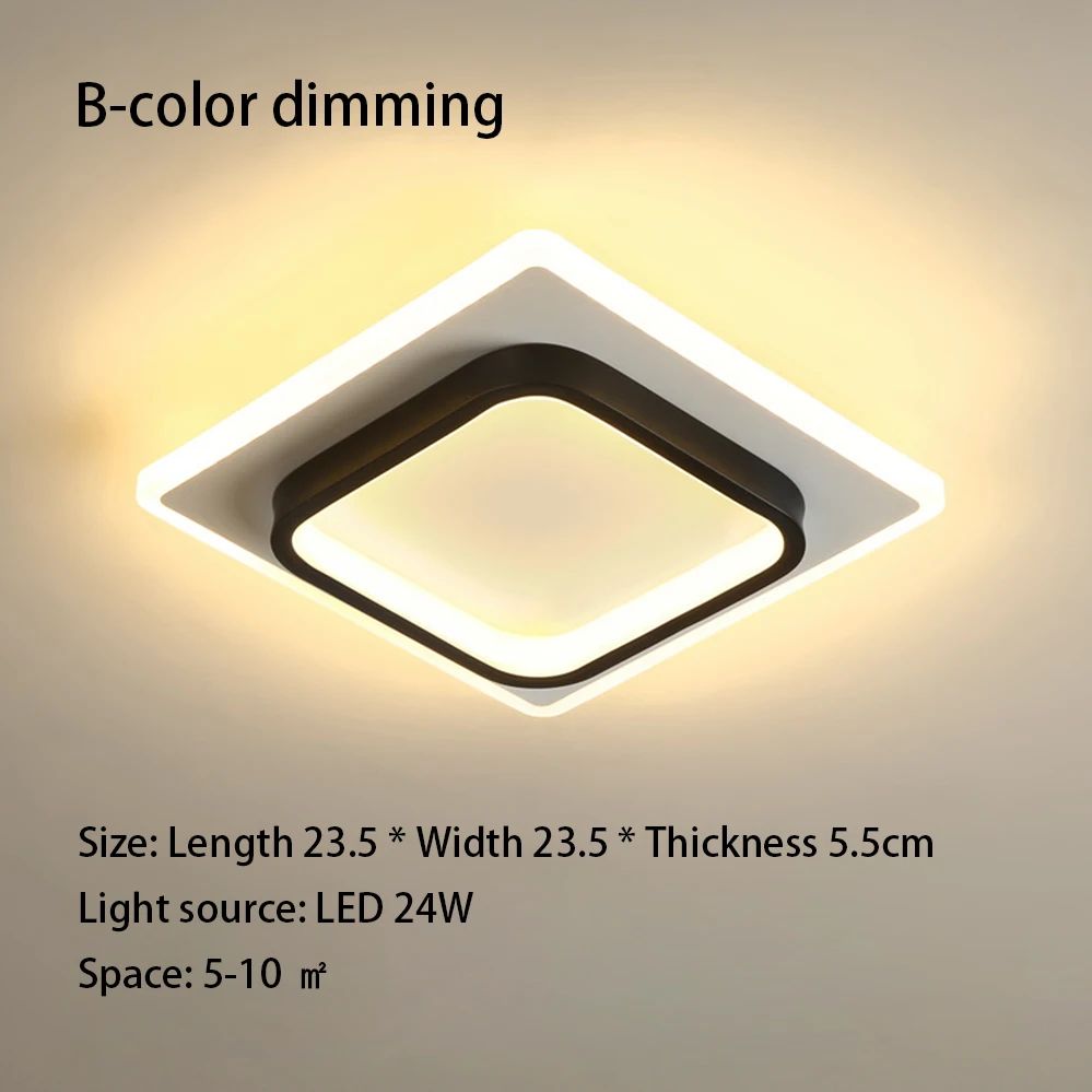 Plafon de Teto LED Moderno com 3 Temperaturas de Cor - Dimerizável para Corredor, Sala e Quarto