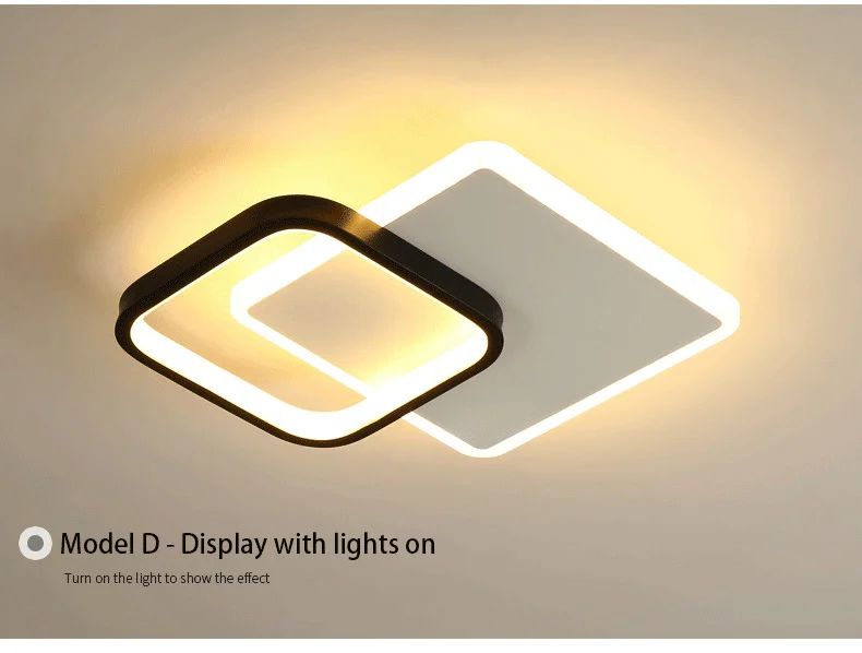 Plafon de Teto LED Moderno com 3 Temperaturas de Cor - Dimerizável para Corredor, Sala e Quarto