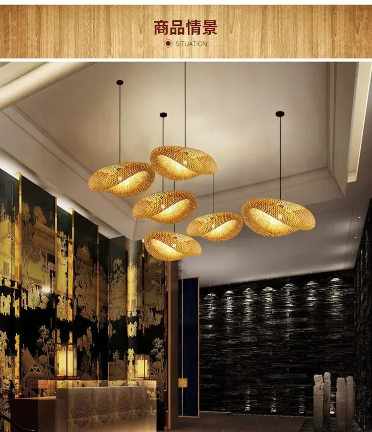 Lustre Pendente de Bambu Artesanal - Estilo Boho e Escandinavo para Sala de Jantar e Estar