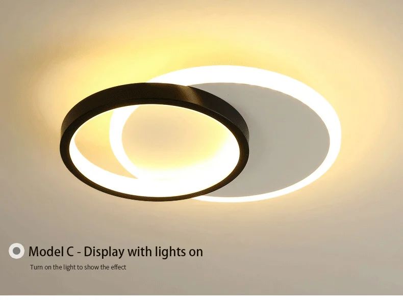 Plafon de Teto LED Moderno com 3 Temperaturas de Cor - Dimerizável para Corredor, Sala e Quarto
