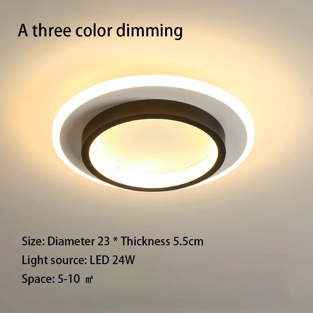 Plafon de Teto LED Moderno com 3 Temperaturas de Cor - Dimerizável para Corredor, Sala e Quarto