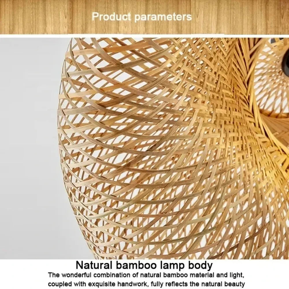 Lustre Pendente de Bambu Artesanal - Estilo Boho e Escandinavo para Sala de Jantar e Estar