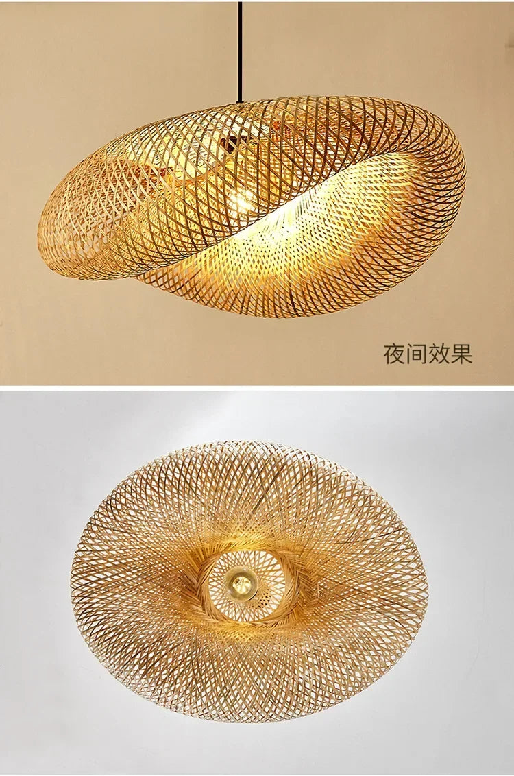 Lustre Pendente de Bambu Artesanal - Estilo Boho e Escandinavo para Sala de Jantar e Estar