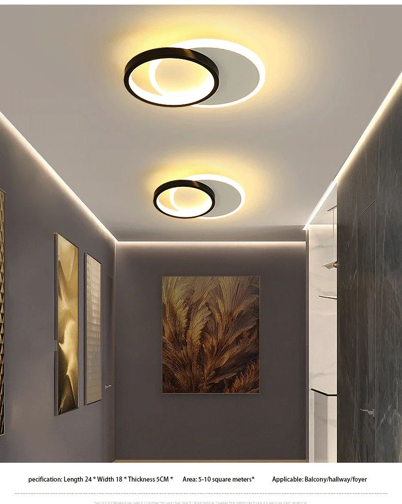 Plafon de Teto LED Moderno com 3 Temperaturas de Cor - Dimerizável para Corredor, Sala e Quarto