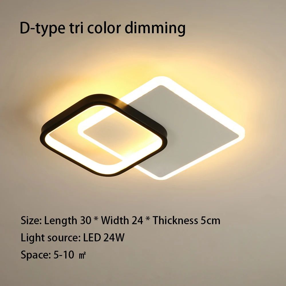 Plafon de Teto LED Moderno com 3 Temperaturas de Cor - Dimerizável para Corredor, Sala e Quarto