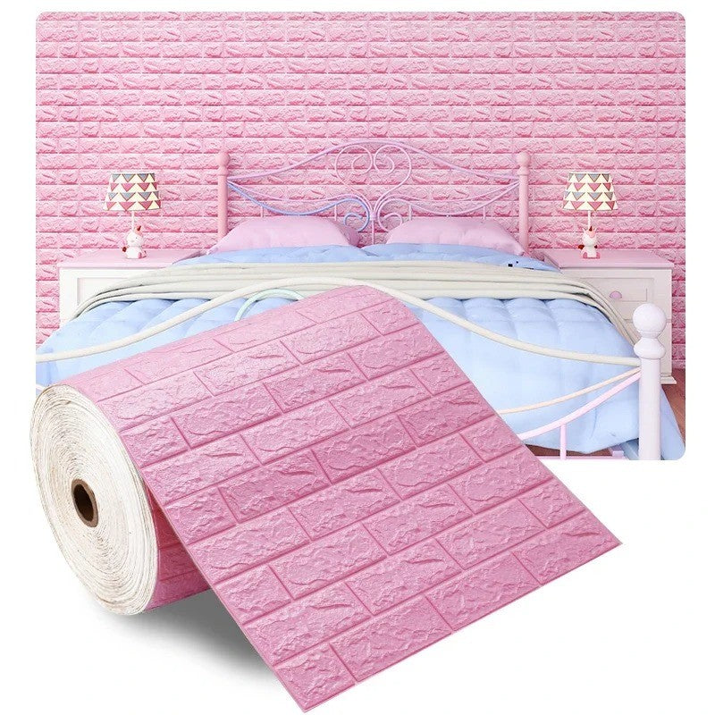 Papel de Parede 3D Adesivo Tijolinho Branco em Espuma (Rolo 70cm x 10m) - Anti-Impacto e Acústico