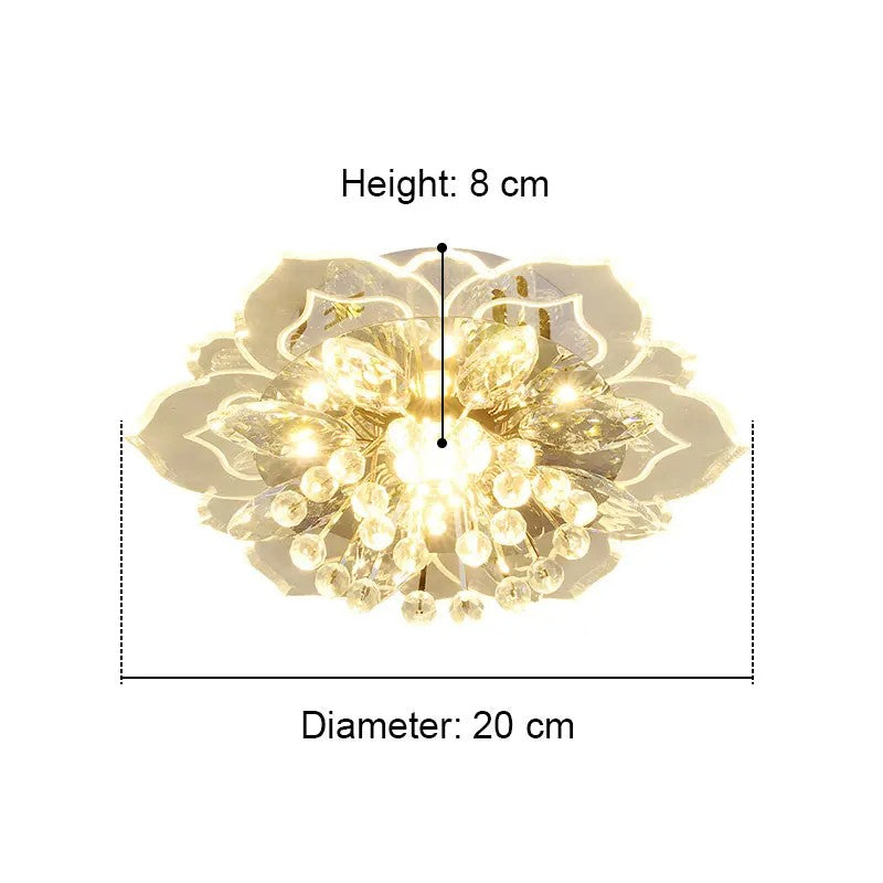 Plafon de Teto LED com Cristal Moderno TRAZOS - Mini Lustre para Sala, Quarto e Corredor