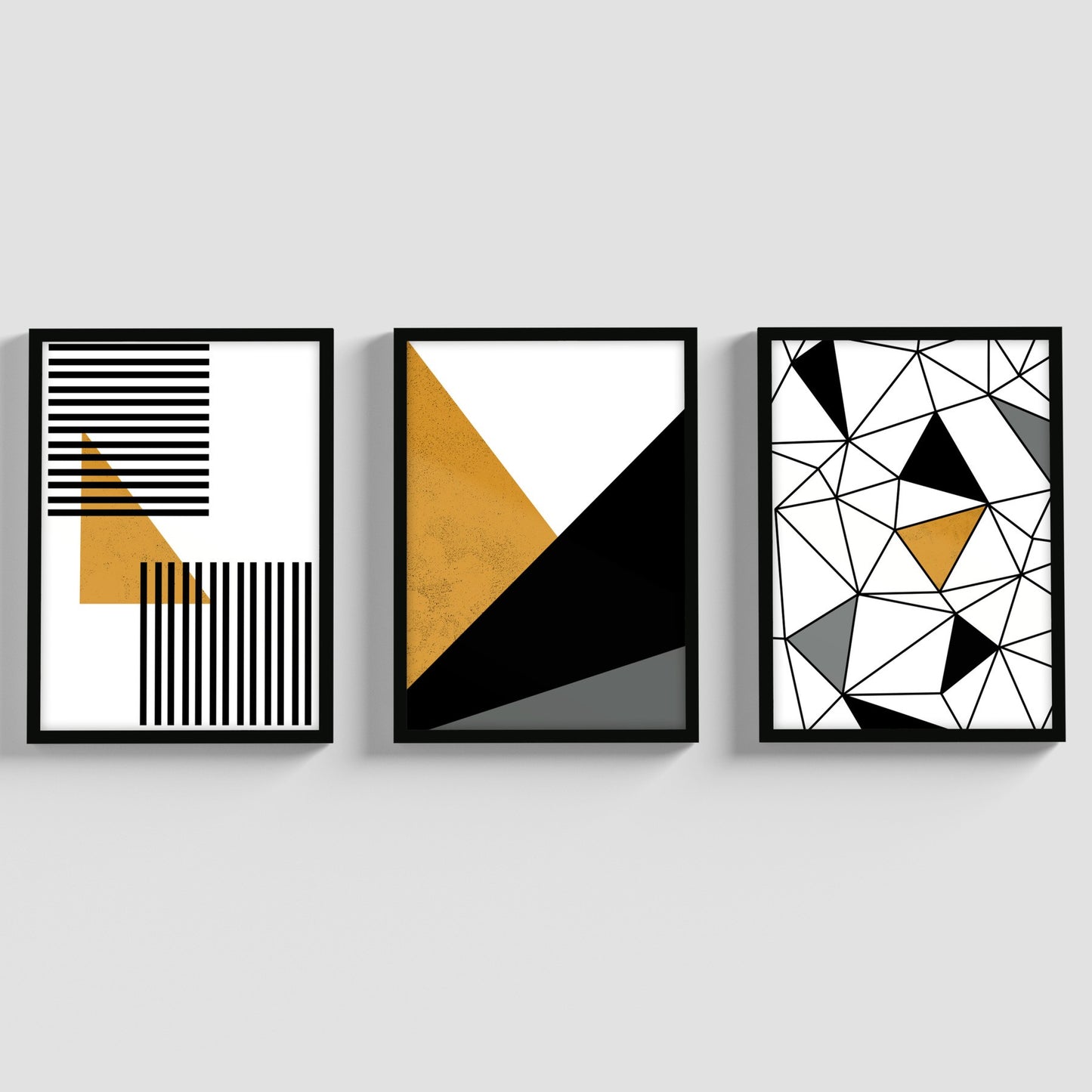 Quadros Decorativos Modernos Moldura Vidro Sala Geométricos