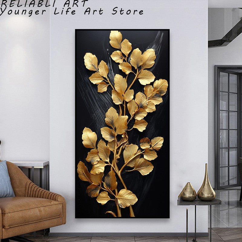 Folhas Douradas Poster e Impressões, Estilo Nórdico, Pintura em Lona