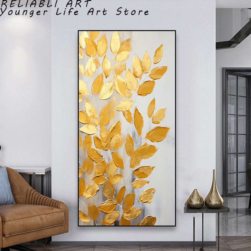 Folhas Douradas Poster e Impressões, Estilo Nórdico, Pintura em Lona