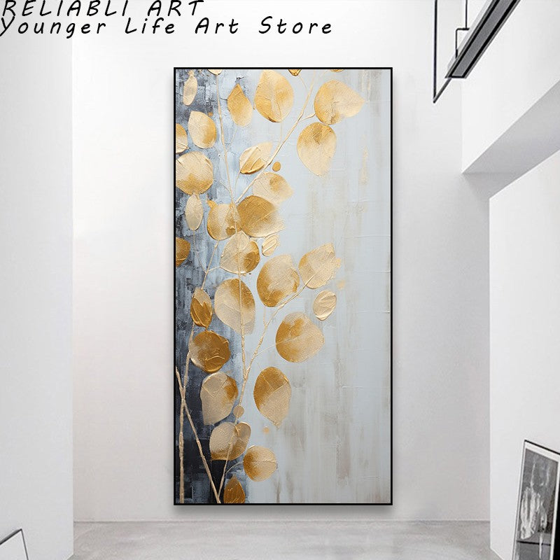 Folhas Douradas Poster e Impressões, Estilo Nórdico, Pintura em Lona