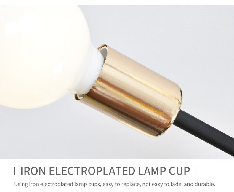 Lustre Industrial Moderno com 6 Braços - Estrutura em Ferro para Lâmpadas E27