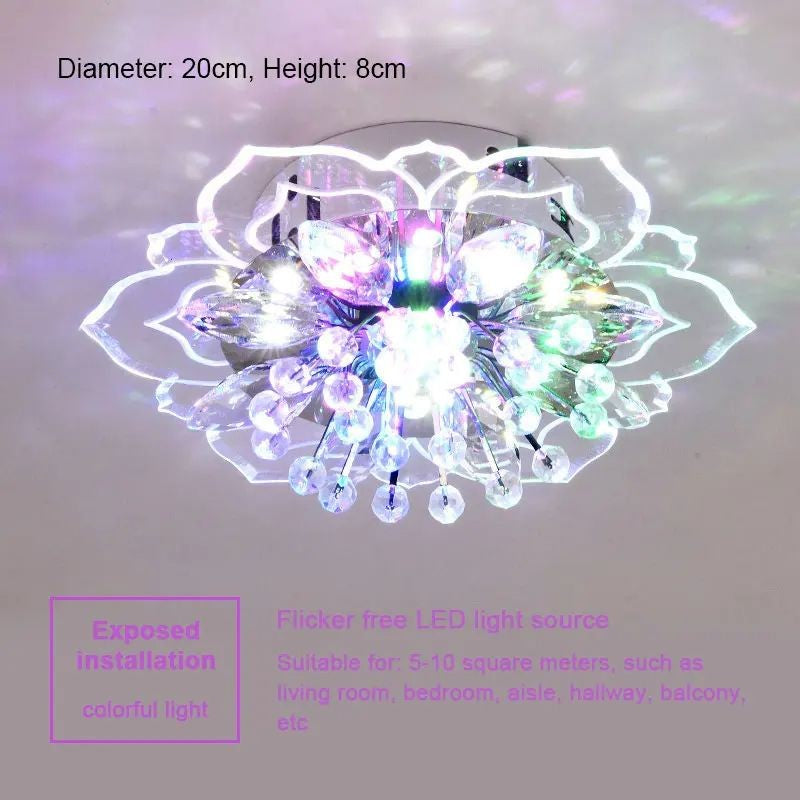 Plafon de Teto LED com Cristal Moderno TRAZOS - Mini Lustre para Sala, Quarto e Corredor