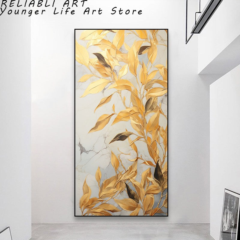 Folhas Douradas Poster e Impressões, Estilo Nórdico, Pintura em Lona
