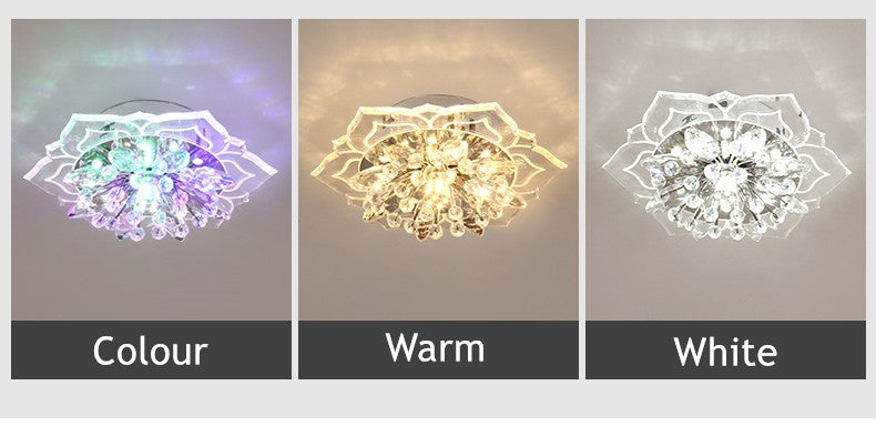 Plafon de Teto LED com Cristal Moderno TRAZOS - Mini Lustre para Sala, Quarto e Corredor