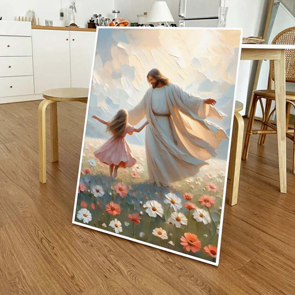 Religião cristã fé sagrado jesus andando na água arte cartaz impressão Jesus