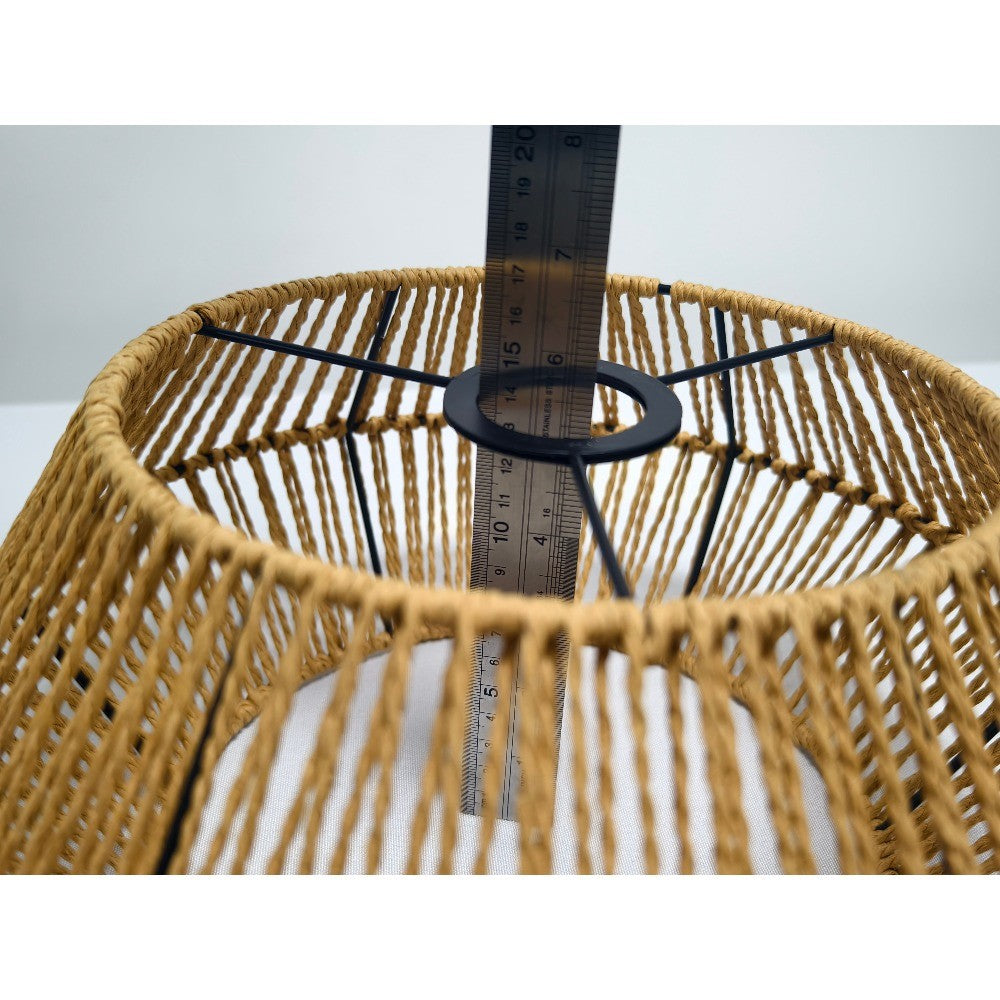 Pendente de Rattan Artesanal Estilo Zen Vintage - Instalação Fácil na Tomada (Plug-in) E27