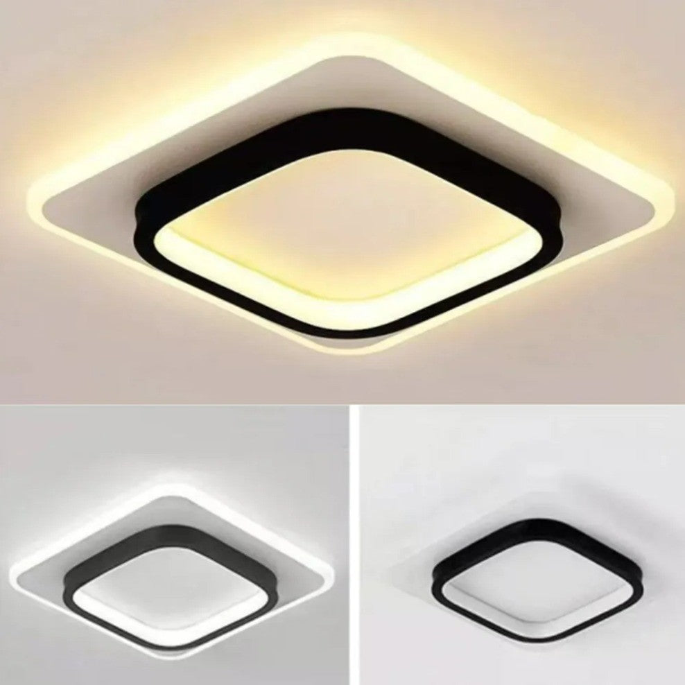 Plafon de Teto LED Moderno com 3 Temperaturas de Cor - Dimerizável para Corredor, Sala e Quarto