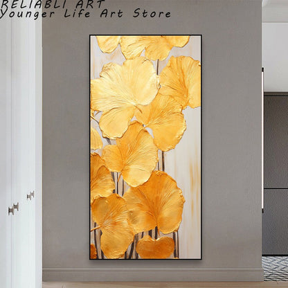 Folhas Douradas Poster e Impressões, Estilo Nórdico, Pintura em Lona