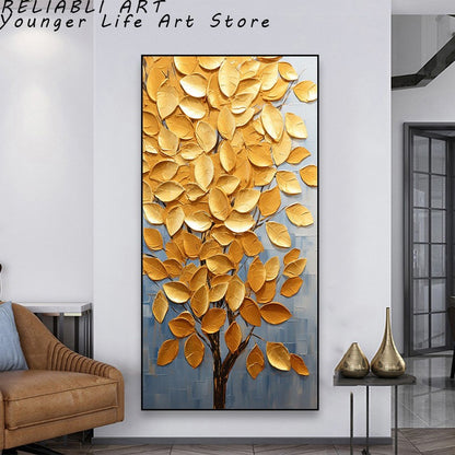 Folhas Douradas Poster e Impressões, Estilo Nórdico, Pintura em Lona