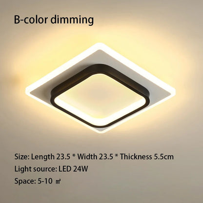 Plafon de Teto LED Moderno com 3 Temperaturas de Cor - Dimerizável para Corredor, Sala e Quarto