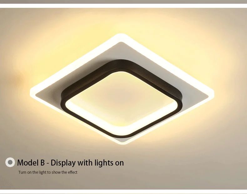 Plafon de Teto LED Moderno com 3 Temperaturas de Cor - Dimerizável para Corredor, Sala e Quarto