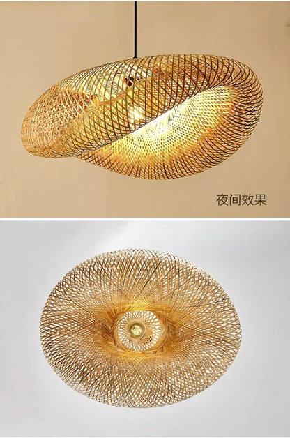 Lustre Pendente de Bambu Artesanal - Estilo Boho e Escandinavo para Sala de Jantar e Estar