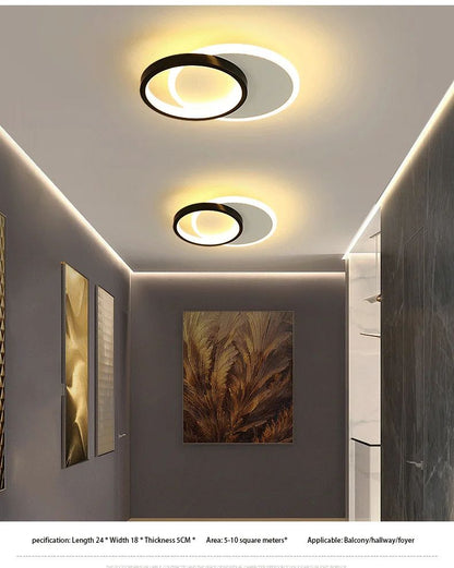 Plafon de Teto LED Moderno com 3 Temperaturas de Cor - Dimerizável para Corredor, Sala e Quarto