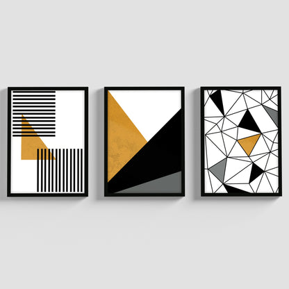 Quadros Decorativos Modernos Moldura Vidro Sala Geométricos