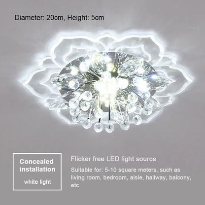 Plafon de Teto LED com Cristal Moderno TRAZOS - Mini Lustre para Sala, Quarto e Corredor