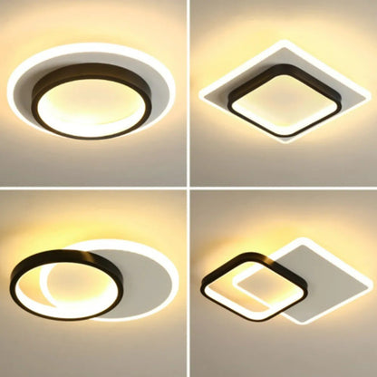 Plafon de Teto LED Moderno com 3 Temperaturas de Cor - Dimerizável para Corredor, Sala e Quarto