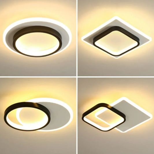 Plafon de Teto LED Moderno com 3 Temperaturas de Cor - Dimerizável para Corredor, Sala e Quarto